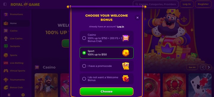 step 3 Choose bonus